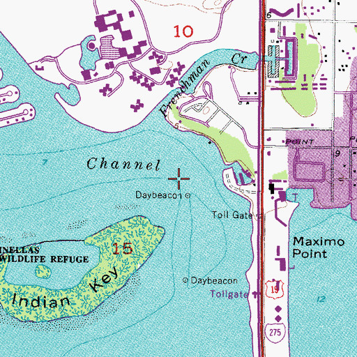 Topographic Map of Sunshine Skyway Channel, FL