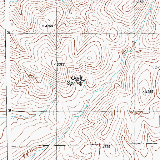Topographic Map of Gold Spring, AZ
