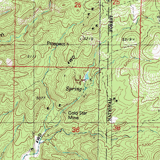 Topographic Map of Gold Star Mine, AZ