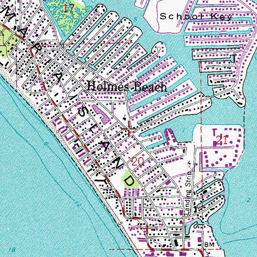 Topographic Map of Anna Maria Island, FL
