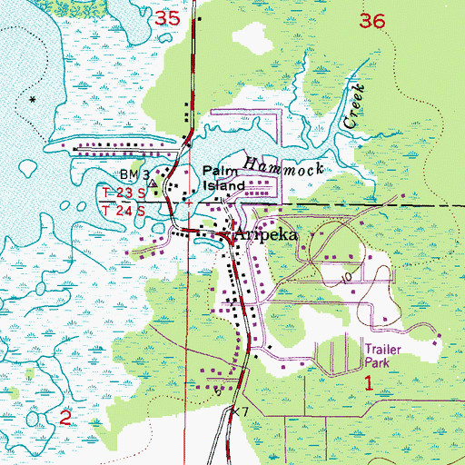Topographic Map of Aripeka, FL