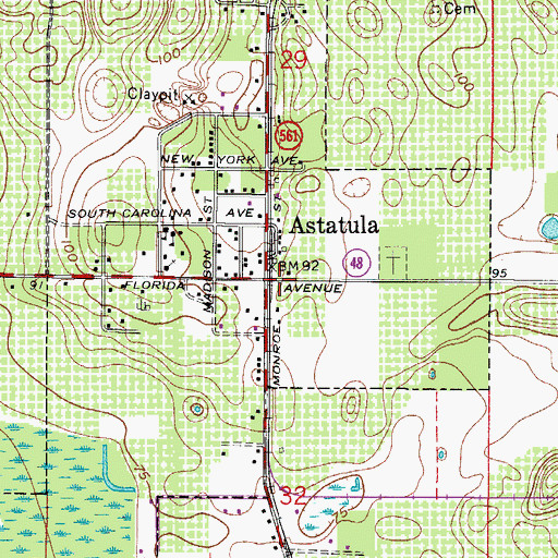 Topographic Map of Astatula, FL