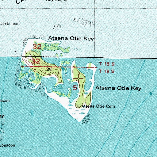 Topographic Map of Atsena Otie Key, FL