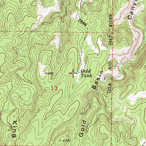 Topographic Map of Gold Tank, AZ