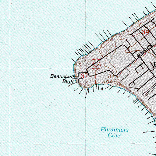 Topographic Map of Beauclerc Bluff, FL