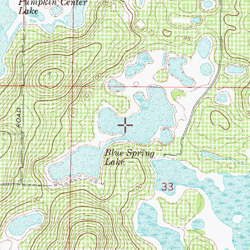 Topographic Map of Blue Spring Lake, FL