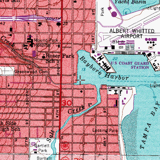 Topographic Map of Booker Creek, FL