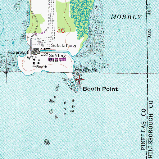 Topographic Map of Booth Point, FL