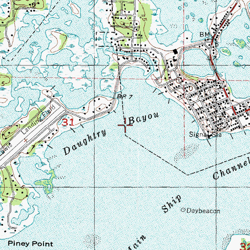 Topographic Map of Daughtry Bayou, FL