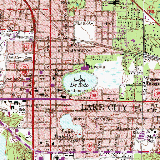 Topographic Map of Lake De Soto, FL