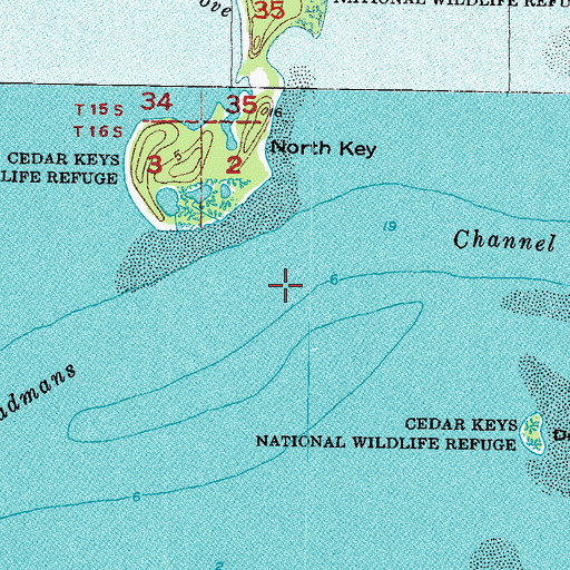 Topographic Map of Deadmans Channel, FL