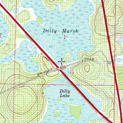 Topographic Map of Dilly Marsh, FL