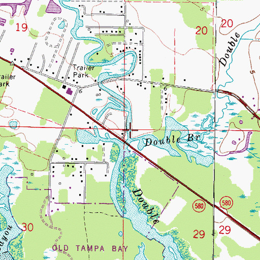 Topographic Map of Double Branch, FL
