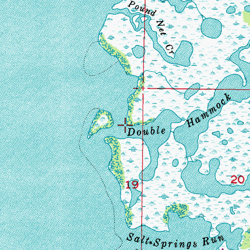 Topographic Map of Double Hammock Creek, FL