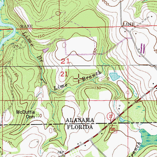 Topographic Map of Dry Branch, AL