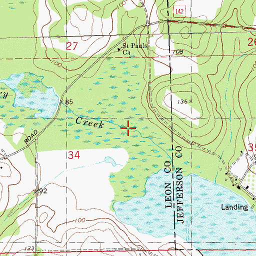 Topographic Map of Dry Creek, FL