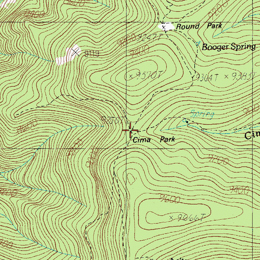 Topographic Map of Cima Park, AZ