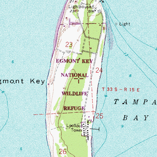 Topographic Map of Egmont Key, FL
