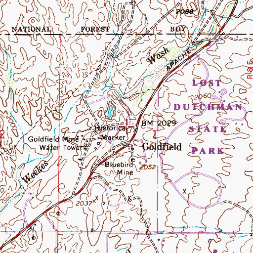 Topographic Map of Youngberg, AZ