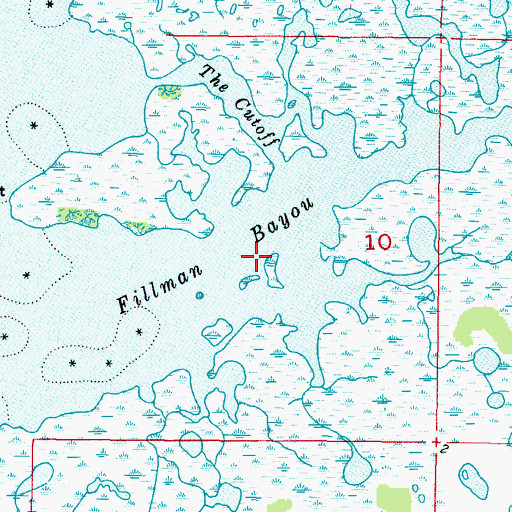 Topographic Map of Fillman Bayou, FL