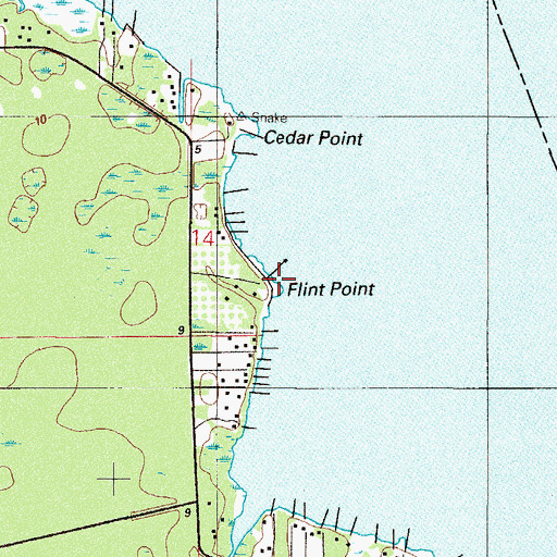 Topographic Map of Flint Point, FL