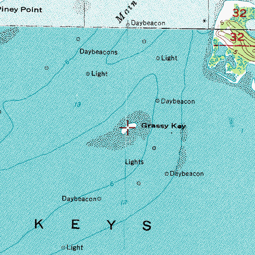 Topographic Map of Grassy Key, FL