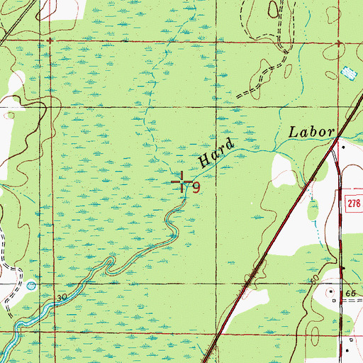 Topographic Map of Hard Labor Creek, FL