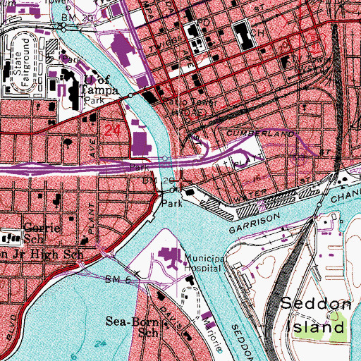 Topographic Map of Hillsborough River, FL