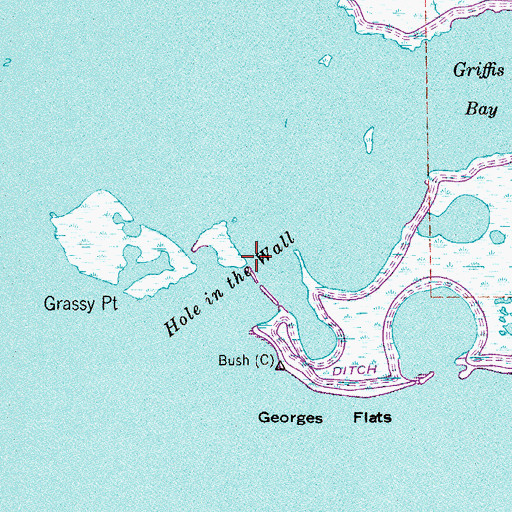 Topographic Map of Hole in the Wall, FL