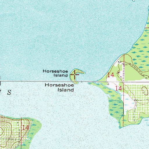 Topographic Map of Horseshoe Island, FL