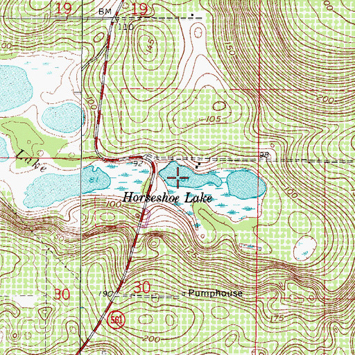 Topographic Map of Horseshoe Lake, FL