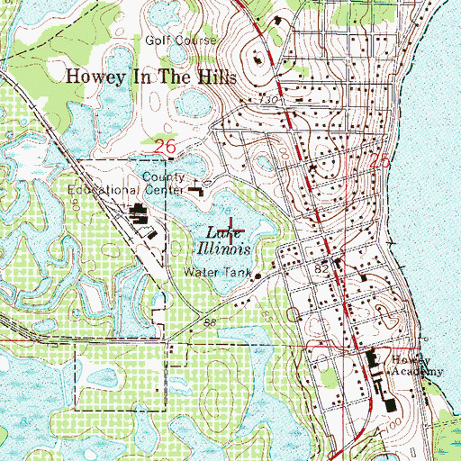 Topographic Map of Lake Illinois, FL