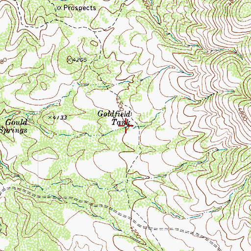 Topographic Map of Goldfish Tank, AZ