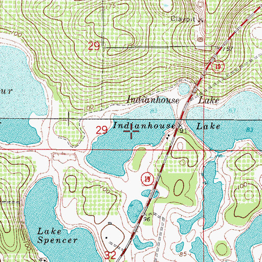 Topographic Map of Indianhouse Lake, FL