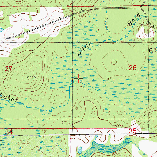 Topographic Map of Little Hard Labor Creek, FL