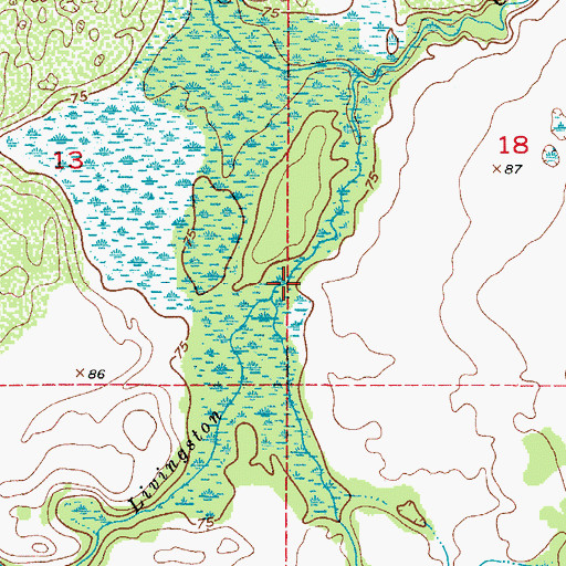 Topographic Map of Livingston Creek, FL