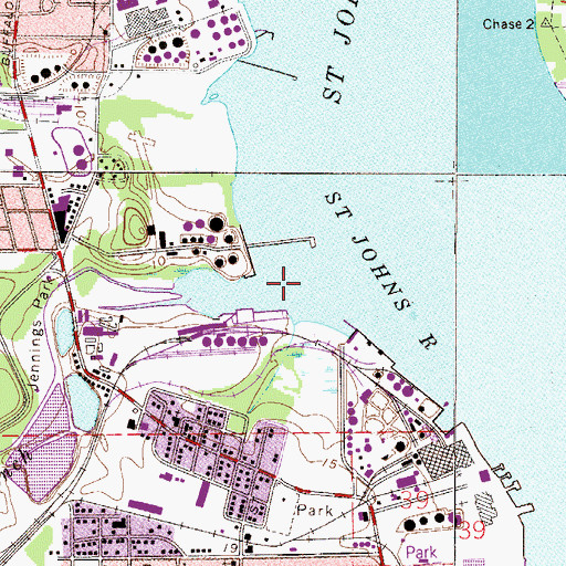 Topographic Map of Long Branch, FL