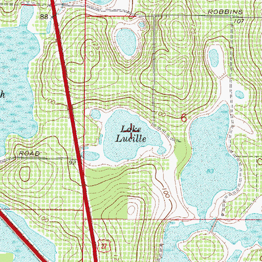 Topographic Map of Lake Lucille, FL