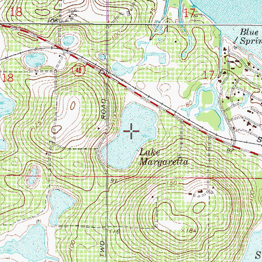 Topographic Map of Lake Margaretta, FL