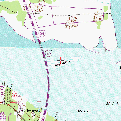 Topographic Map of Marion Island, FL