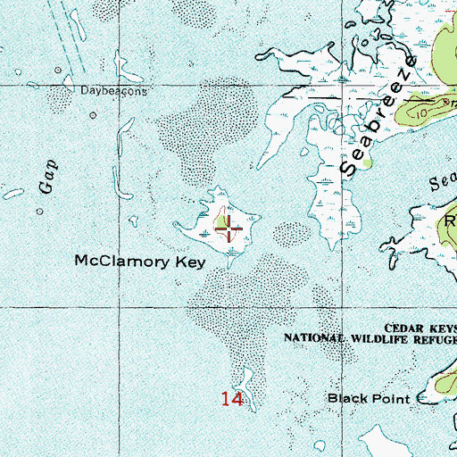 Topographic Map of McClamory Key, FL