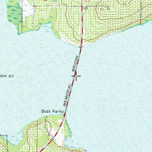 Topographic Map of Memorial Bridge, FL