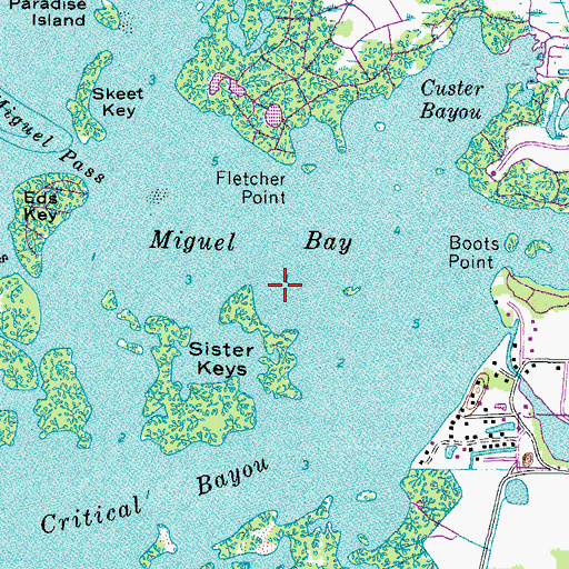 Topographic Map of Miguel Bay, FL