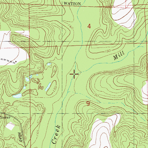 Topographic Map of Mill Creek, FL