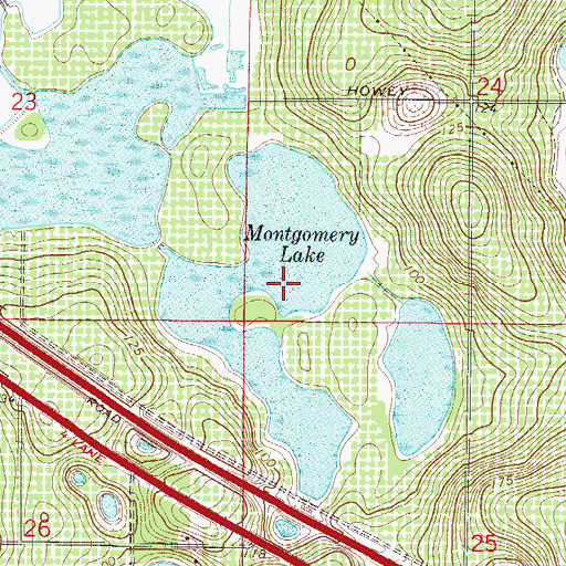Topographic Map of Montgomery Lake, FL