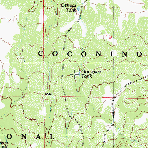 Topographic Map of Gonzales Tank, AZ