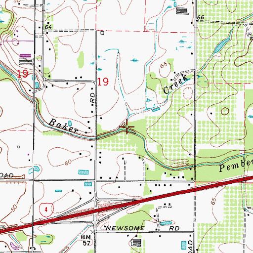Topographic Map of Pemberton Creek, FL