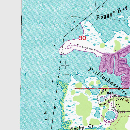 Topographic Map of Pithlachascotee River, FL