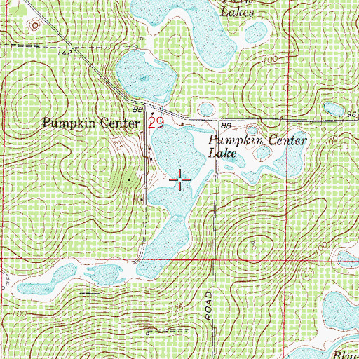 Topographic Map of Pumpkin Center Lake, FL