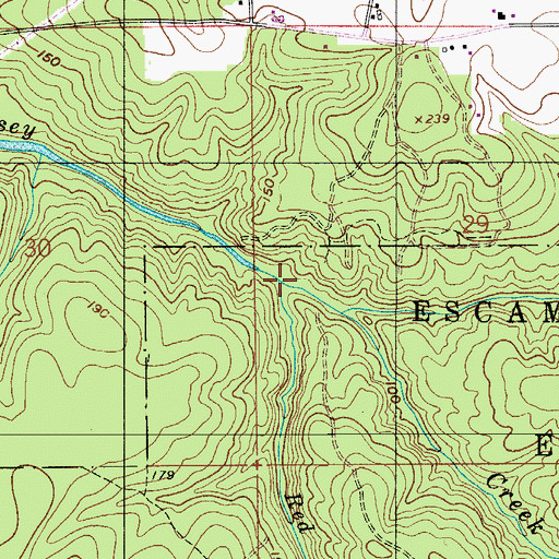 Topographic Map of Red Branch, AL